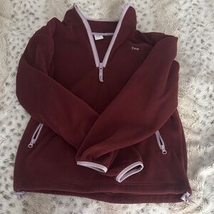 TNA Burgundy Zip-Up Sweater